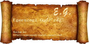 Egerszegi Győző névjegykártya